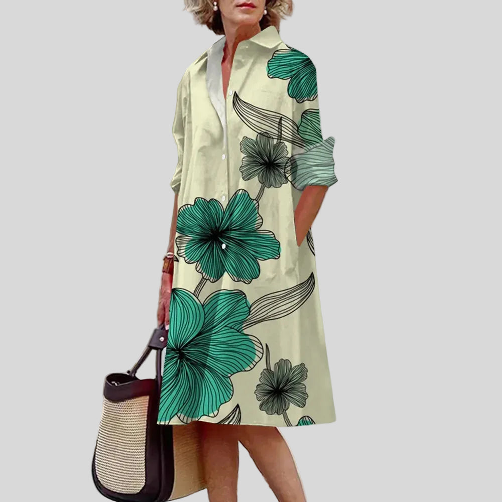 Aurore - Robe Chemise Florale Élégante