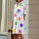 Vestido de manga comprida com estampa abstrata feminino, vestidos Midi para mulheres, festa elgant, moda outono