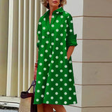 Novo Vestido Chemise Feminino 2026 Estilo Boêmio Manga Longa Estampado Sexy Boho com Bolsos Decote V Solto para Mulheres