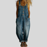 Mae - Salopette vintage en coton doux effet denim