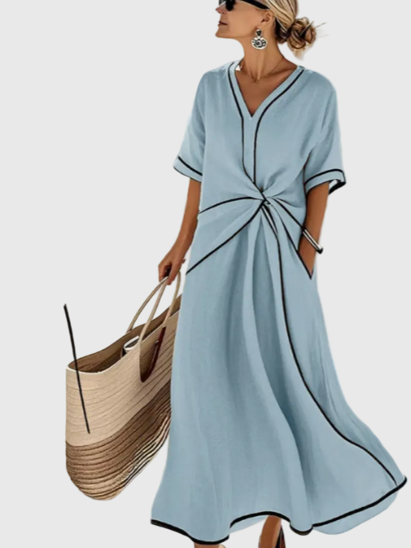 Helena - Robe Maxi Côte Drapée