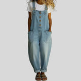 Mae - Salopette vintage en coton doux effet denim