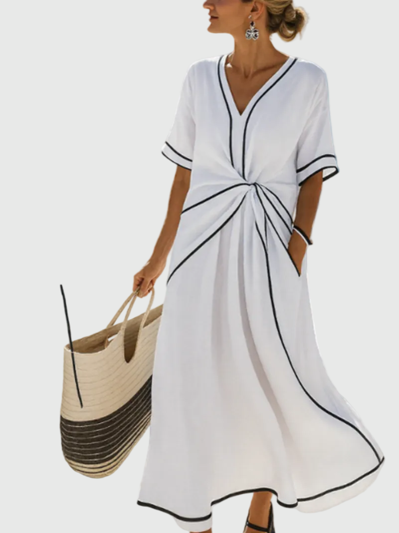 Helena - Robe Maxi Côte Drapée