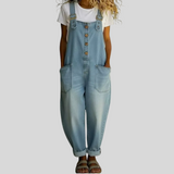 Mae - Salopette vintage en coton doux effet denim