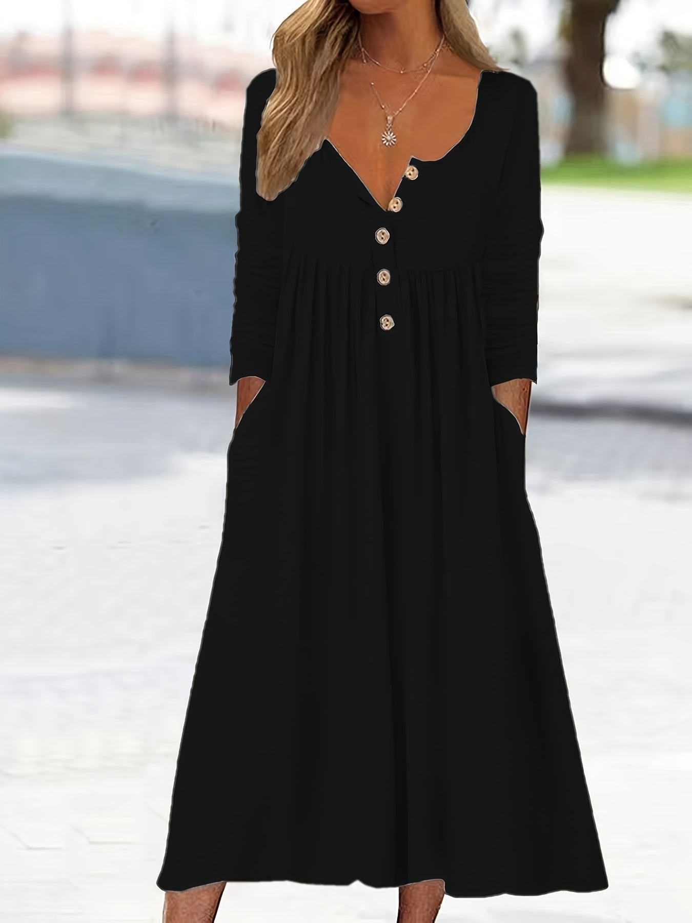 Zara - Robe Midi À Boutons Sur Le Devant