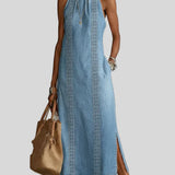 Julia - Robe en denim à dentelle rétro