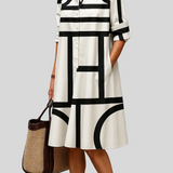 Colette - Robe Chemise Graphique Noir et Blanc