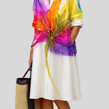 Émilie - Robe Chemise Fleur Aquarelle