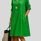 Claire - Robe Chemise Verte Intemporelle