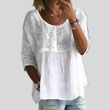 Élodie – Blouse Brodée Élégance Florale