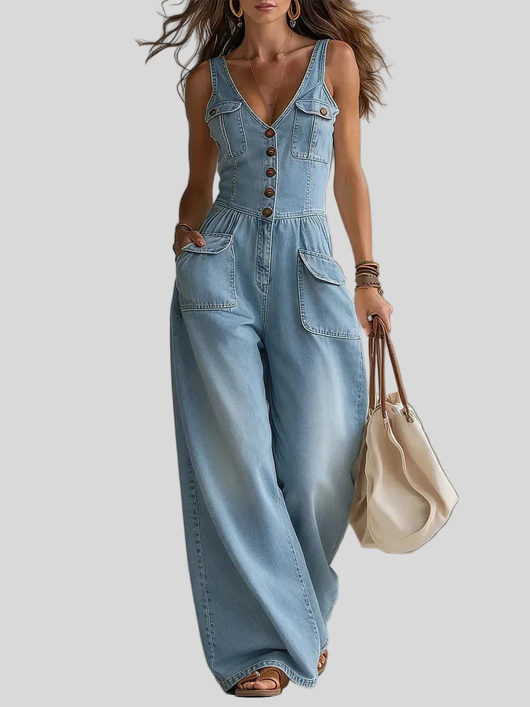 Sophie - Combinaison en denim ample