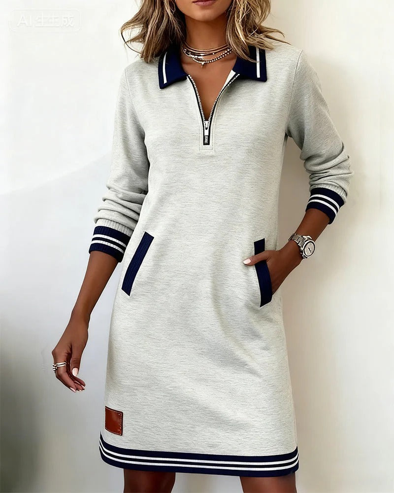 Sylvie - Robe En Coton Chic À Manches Longues