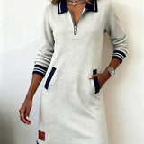 Sylvie - Robe En Coton Chic À Manches Longues