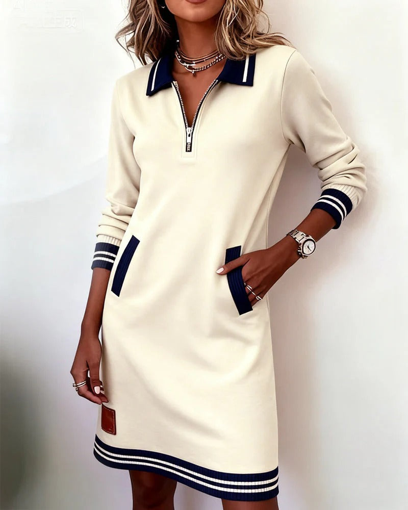 Sylvie - Robe En Coton Chic À Manches Longues