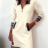 Sylvie - Robe En Coton Chic À Manches Longues