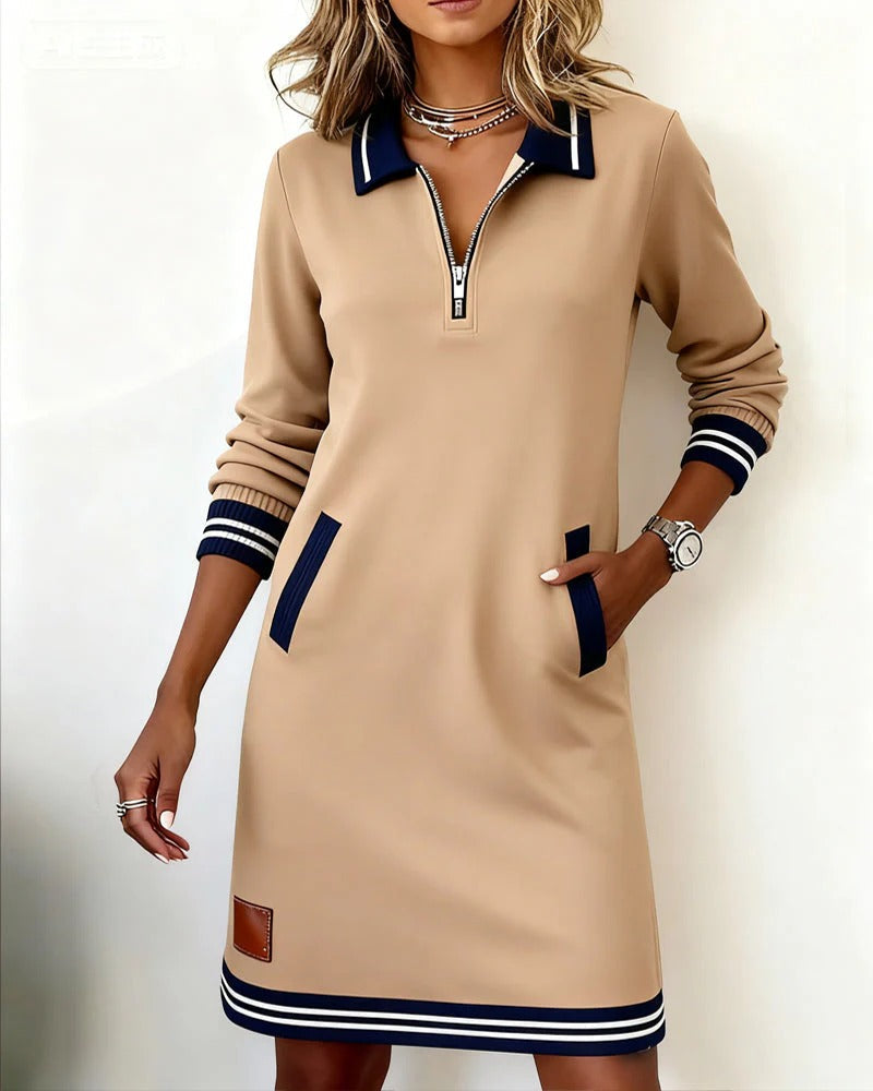 Sylvie - Robe En Coton Chic À Manches Longues