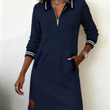 Sylvie - Robe En Coton Chic À Manches Longues