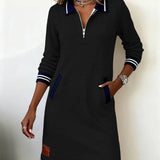 Sylvie - Robe En Coton Chic À Manches Longues