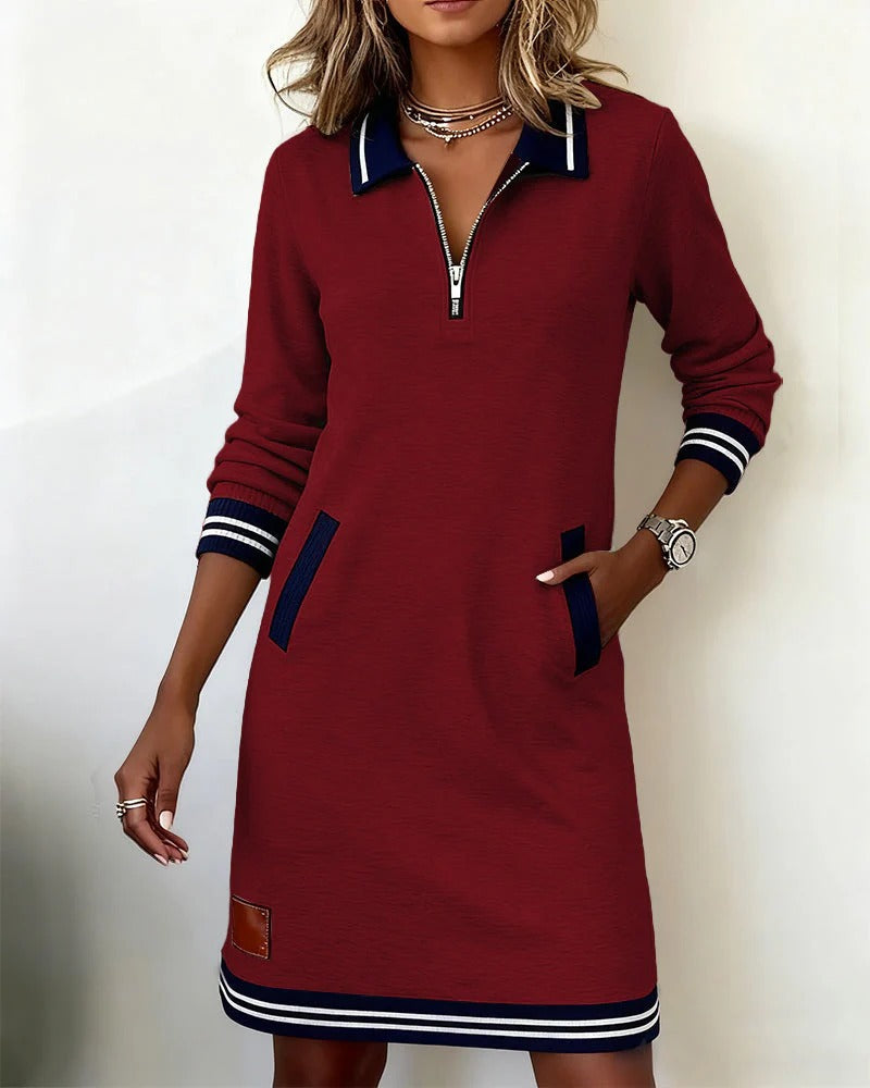Sylvie - Robe En Coton Chic À Manches Longues