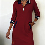 Sylvie - Robe En Coton Chic À Manches Longues
