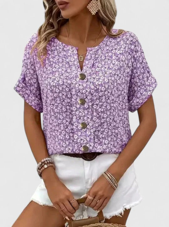 Sabine - Haut Floral Élégant D'Été
