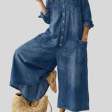 Diana - Combinaison en denim vintage à boutons