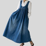 Karen - Robe maxi en denim lavé vintage