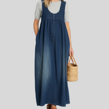 Karen - Robe maxi en denim lavé vintage