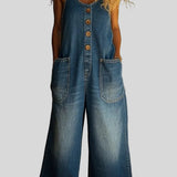 Ruth - Salopette en denim coton lavé vintage
