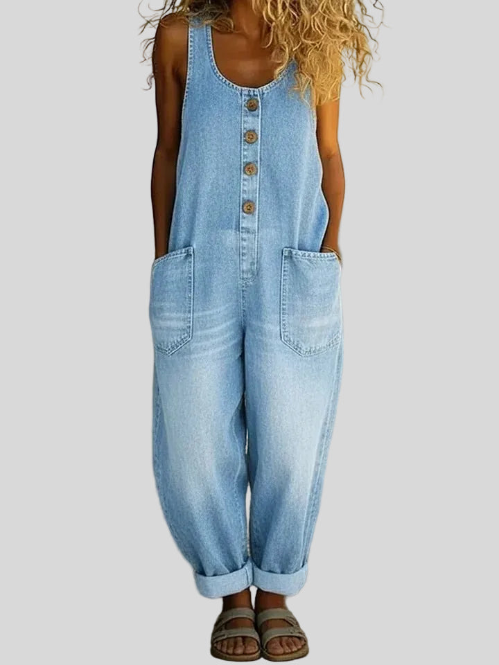 Ruth - Salopette en denim coton lavé vintage