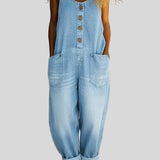 Ruth - Salopette en denim coton lavé vintage