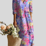 Aurélie – Robe Florale Aquarelle Élégance Poétique